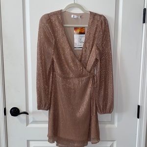 Mauve shimmery wrap dress